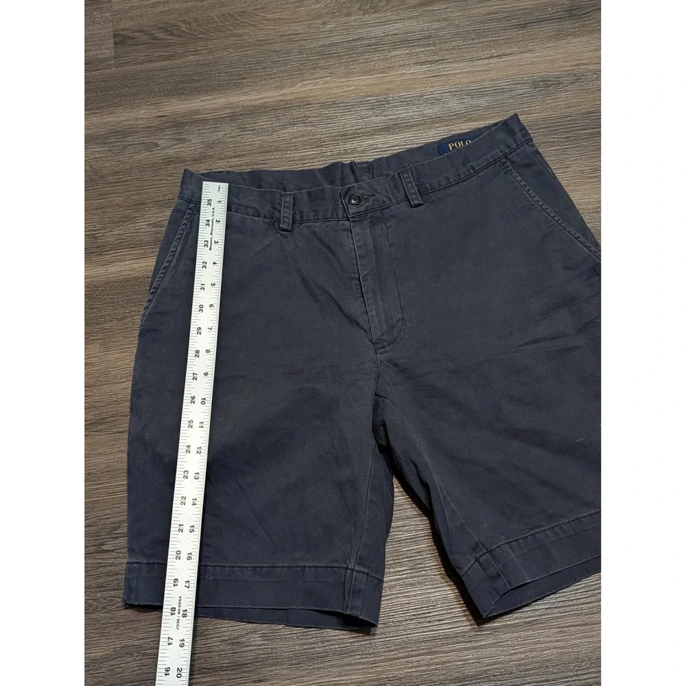 Polo Ralph Lauren Mens Navy Blue Cotton Chino Shorts Size 31 Classic Fit Twill
